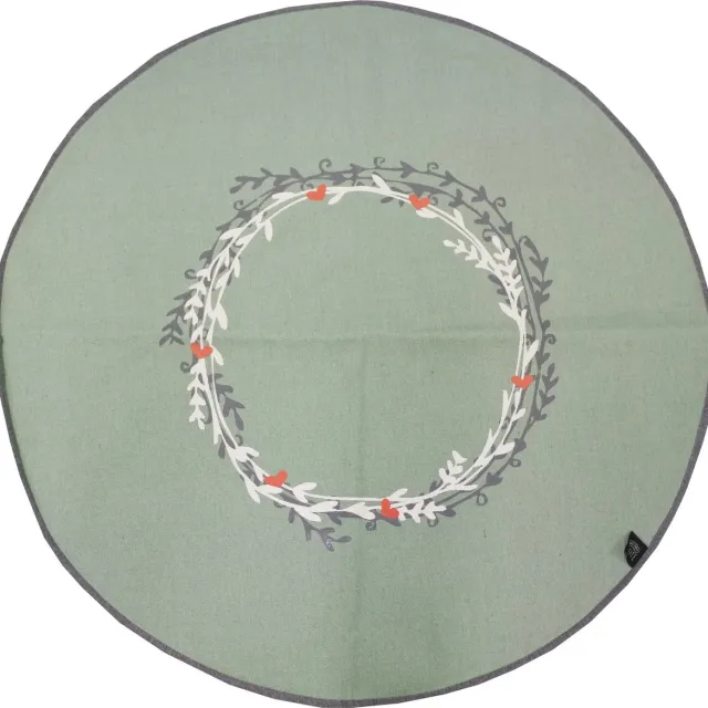 Factory Petite Vloerkleed - kindervloerkleed - kinderkamer - babykamer - speelkamer - Boho - Ø 70 cm - te combineren met vlaggenlijn mintgroen - grijs - wit