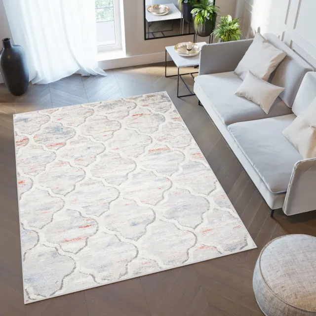Tapiso Valley Vloerkleed Trellis Tapijten Woonkamer Slaapkamer Maat- 80x150 Beige
