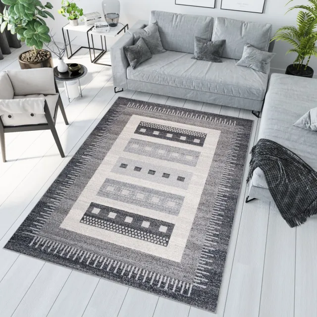 Tapiso Sari Vloerkleed Binnen Laagpolig Tapijt Karpet Maat- 120x170 Lichtgrijs 2