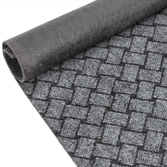 ANRO Loper Melbourne Grijs 240x100cm – Schoonloopmat Gangloper Vuilvangmat Antislip Op