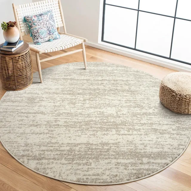 Muratap Relax Oslo - Laagpolig Effen Vloerkleed - Rond - Modern Tapijt - Creme- 200 CM Ø