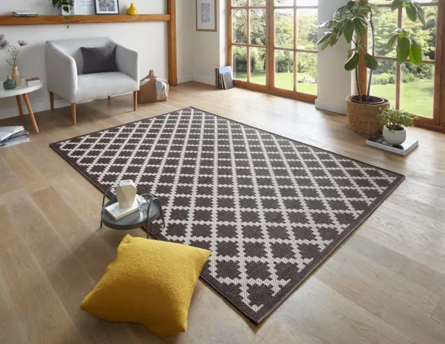 Tapeso Scandinavisch vloerkleed Dawn - zwart/crème 77x150