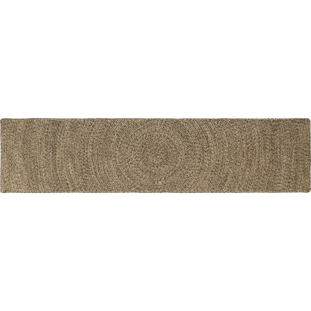 vidaXL Gebied Tapijt Naturel en Zwart 60 x 300 cm Jute Bruin
