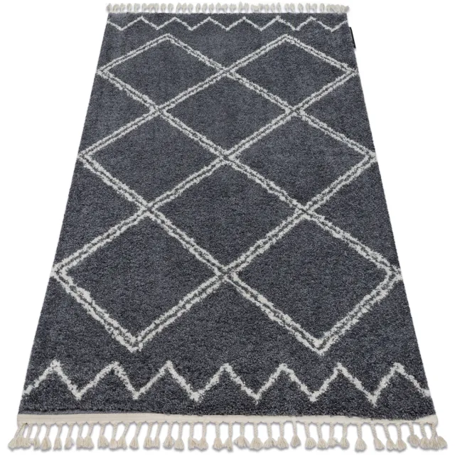 RUGSX Kleden Rugsx Tapijt BERBER ASILA B5970 grijskleuring / witrand 240x330 cm