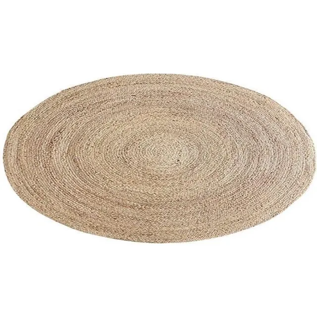 Groenovatie Zeegras Vloerkleed - Handgemaakt - Naturel - ⌀100 cm