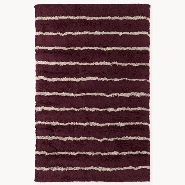 Westwing Collection Handgetuft hoogpolig wollen vloerkleed Chaz Rood