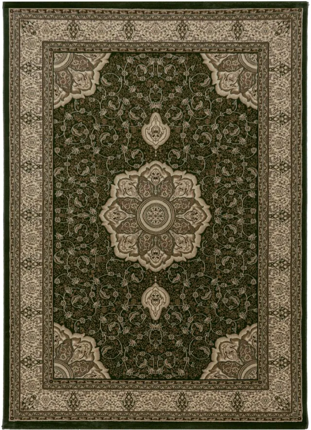 Muratap Isfahan Oosters Klassiek Laagpolig Vloerkleed Groen- 80x150 CM