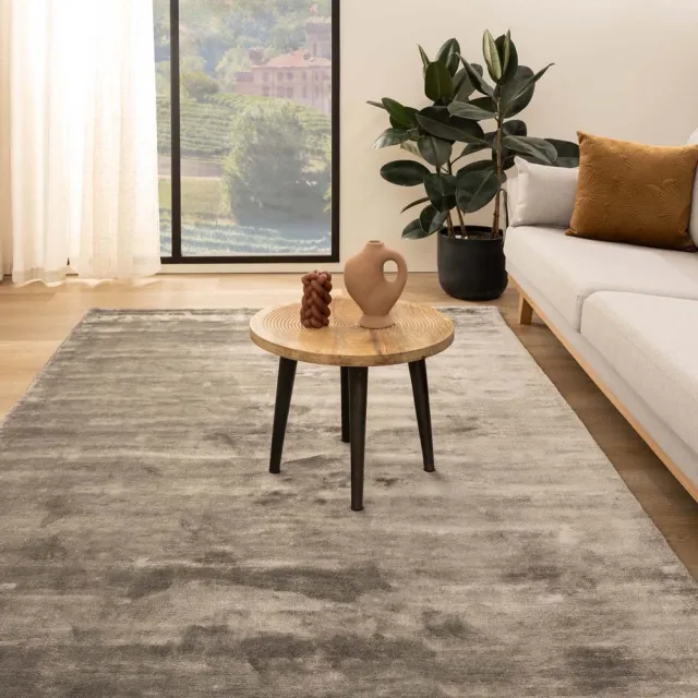 Paon Brillant Viscose vloerkleed - Pearl zilver 200x300