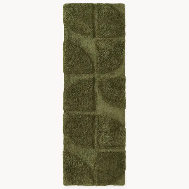 Westwing Collection Pluizige hoog-laag loper Jade Groen