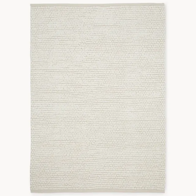 Westwing Collection Handgeweven wollen vloerkleed Pebble Wit