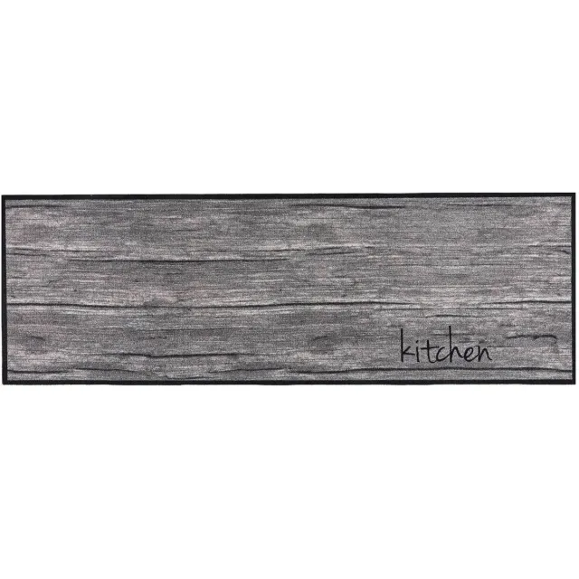 MD-Entree MD Entree - Keukenloper - Vloerkleed - Machinewasbaar - Cook&Wash - Kitchen Wood - 50 x 150 cm Grijs