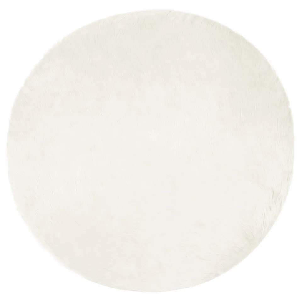 vidaXL Tapijt van imitatie TAFALLA Wit Ø 100 cm Polyester