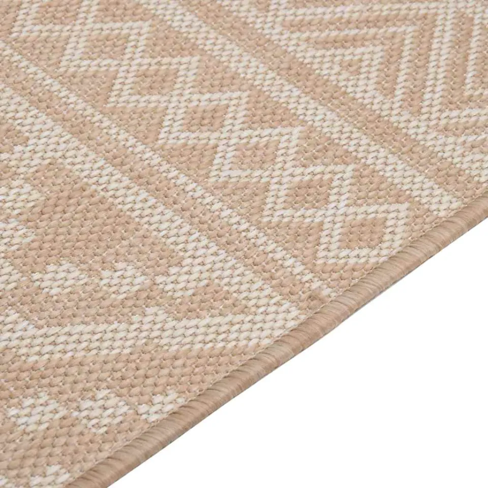 vidaXL Buitenkleed met patroon platgeweven 140x200 cm bruin, foto 4
