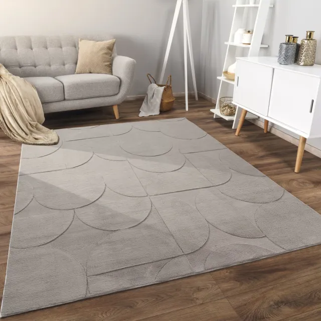 flycarpets Zacht fluffy vloerkleed - Lely Modern Grijs - Laagpolig Tapijt Woonkamer / Slaapkamer / Kinderkamer