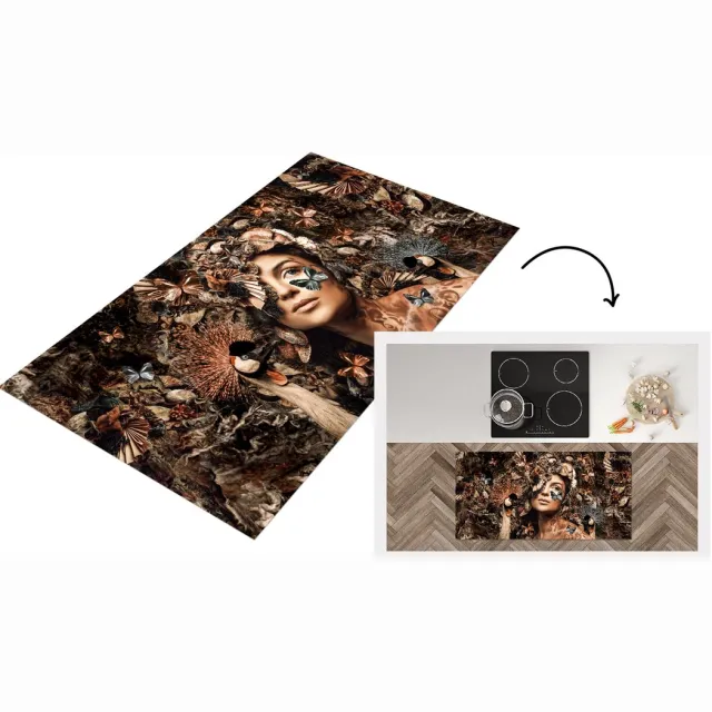 KitchenYeah Keukenloper - Loper keuken - Vrouw - Luxe - Dieren - Keukenloper vinyl Multicolor