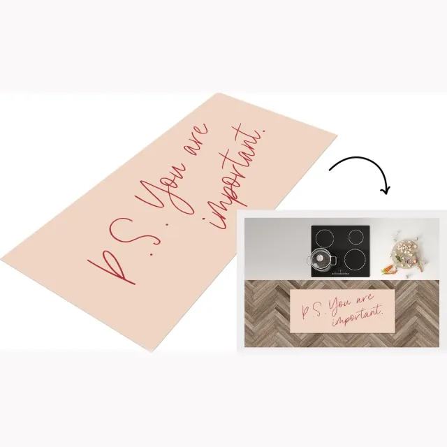 KitchenYeah Keukenloper - Loper keuken - Tekst - P.S. you are important - Quotes - Keukenloper vinyl Multicolor