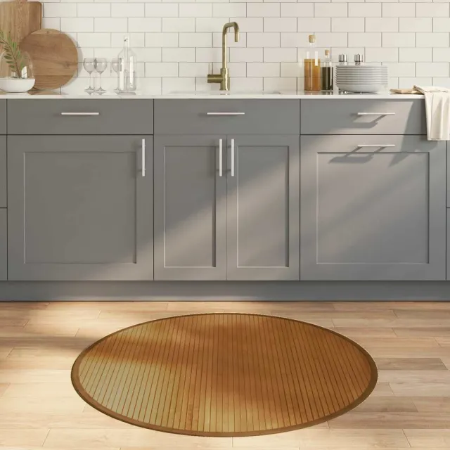 vidaXL Vloerkleed rond 100 cm bamboe bruin
