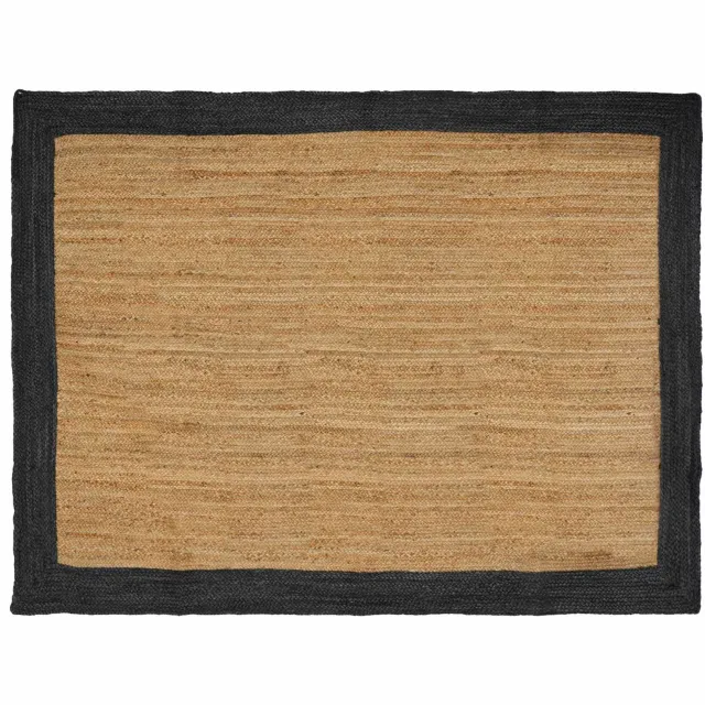 vidaXL Gebied Tapijt Donkergrijs en Natuurlijk 240 x 340 cm Jute