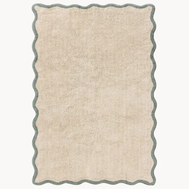 benuta Handgetuft kindervloerkleed Emilia van katoen, wasbaar Beige