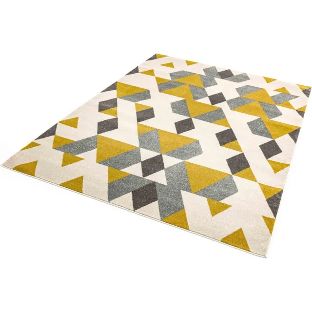 easy living colt-pyramid-mustard Vloerkleed - 200x290 - Rechthoek - Laagpolig Tapijt - Modern - Meerkleurig