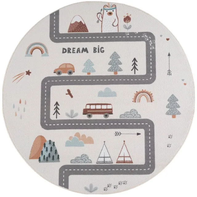 Dutch XXL Rond Speelkleed | Coco | Speelstraat | Crème | 120x120 cm