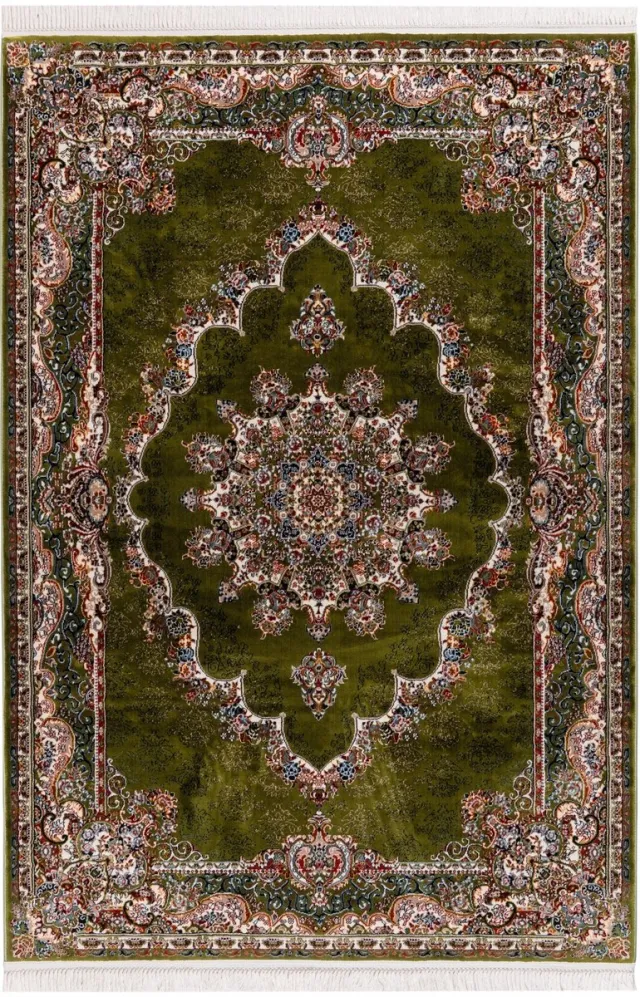 Muratap Isfahan Oosters Vloerkleed Klassiek Vintage Tapijt Groen- 300x400 CM
