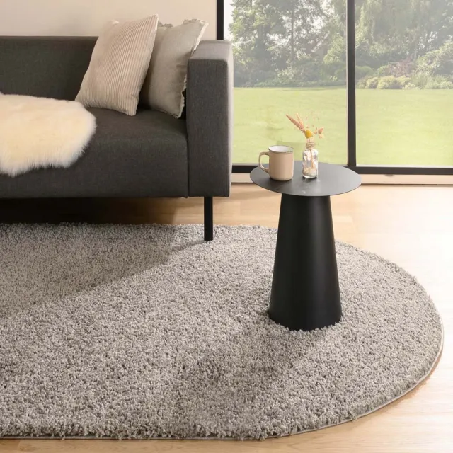 Tapeso Vloerkleed ovaal hoogpolig - Shaggy Trend lichtgrijs 120x180
