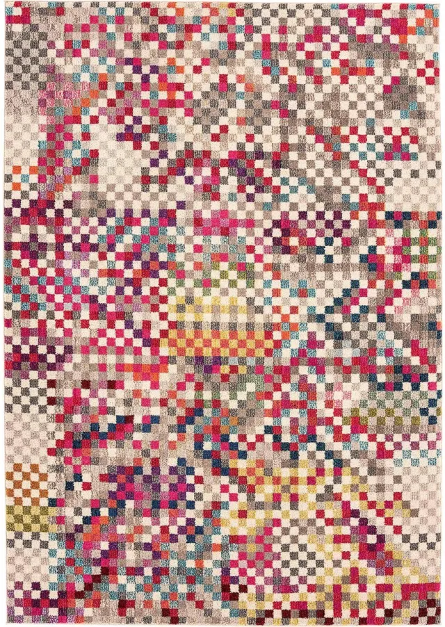 Eazy Living Easy Living - colores-col-12 Vloerkleed - 200x300 cm - Rechthoekig - Laagpolig Tapijt - Retro - Meerkleurig